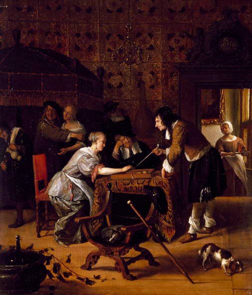 Hraní trikové stopy, 1667 od Jan Havickszoon Steen