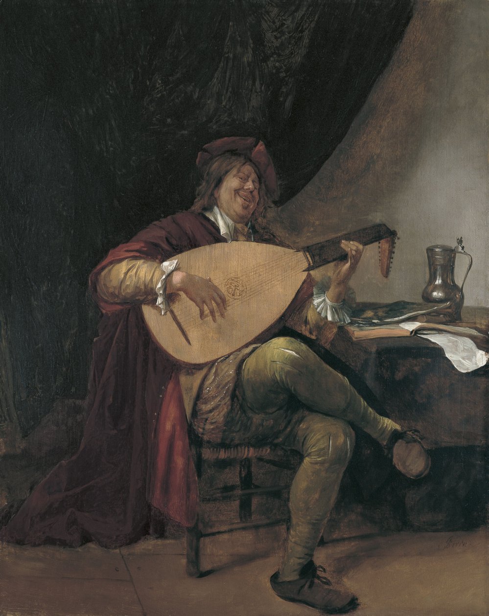 Autoportrét hry na loutnu, cca 1665 od Jan Havickszoon Steen