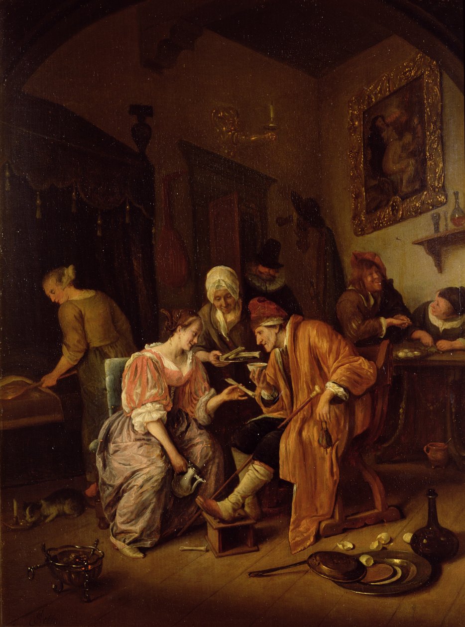 Nemocný starý muž od Jan Havickszoon Steen