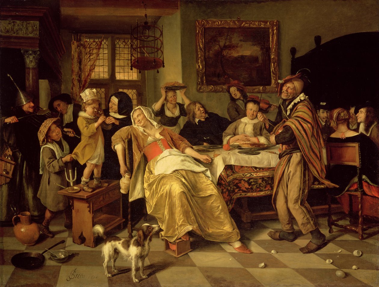 Fazolové hody, 1668 od Jan Havickszoon Steen