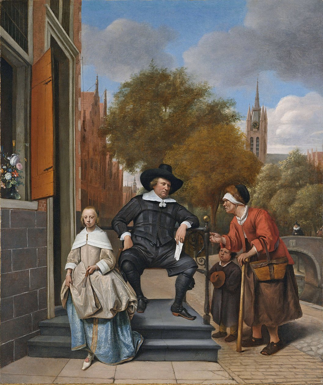 Měšťan z Delftu a jeho dcera, 1655 od Jan Havickszoon Steen