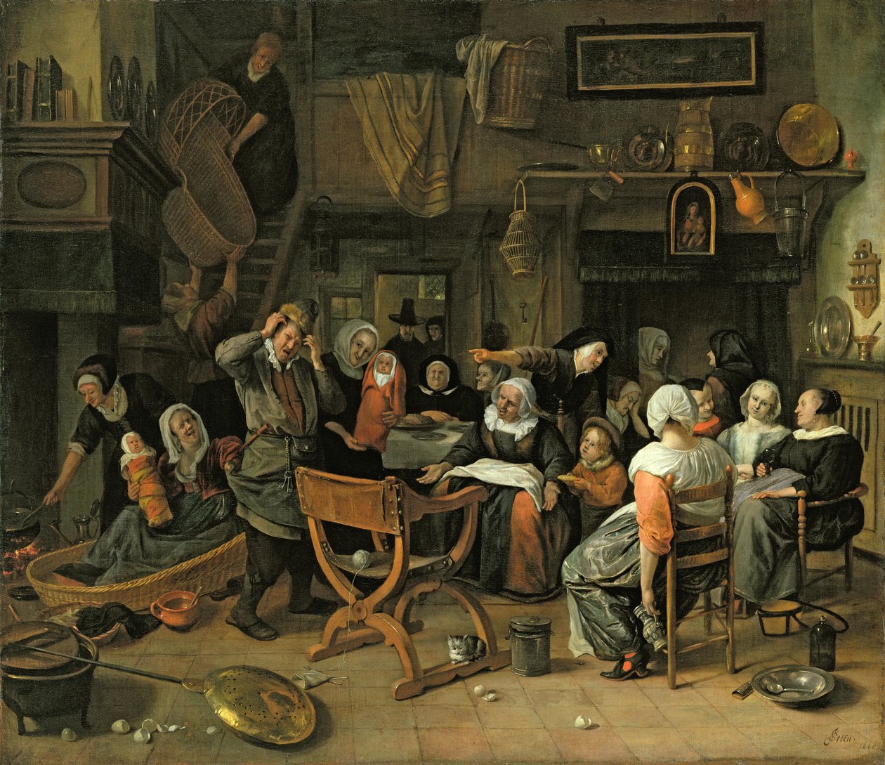 Svátek křtu, 1668 od Jan Havickszoon Steen