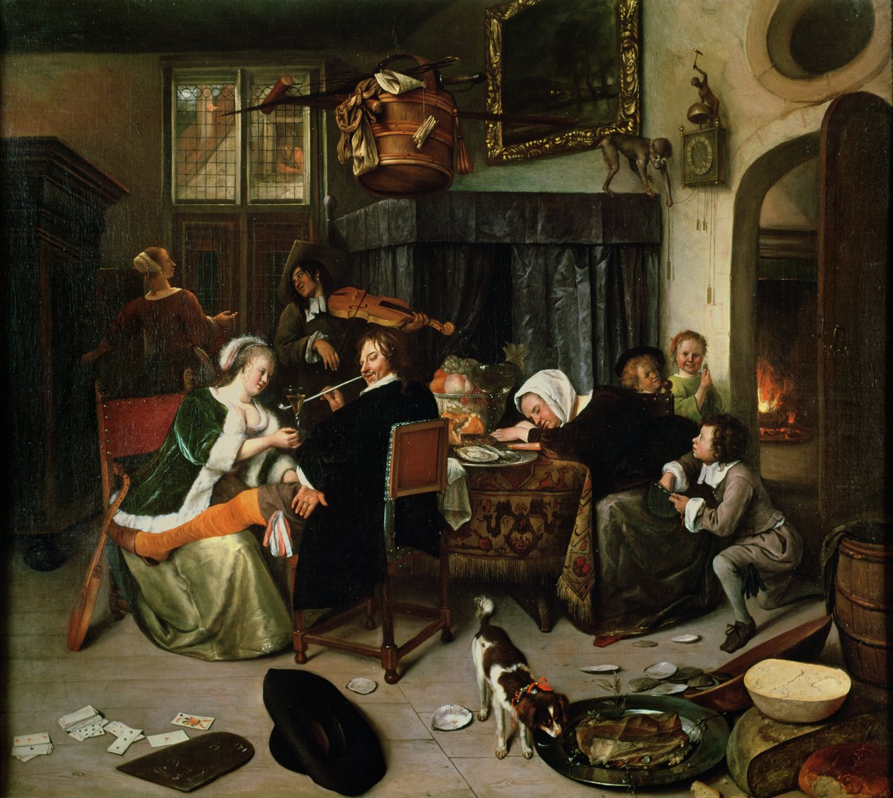 Rozpuštěná domácnost, 1668 od Jan Havickszoon Steen