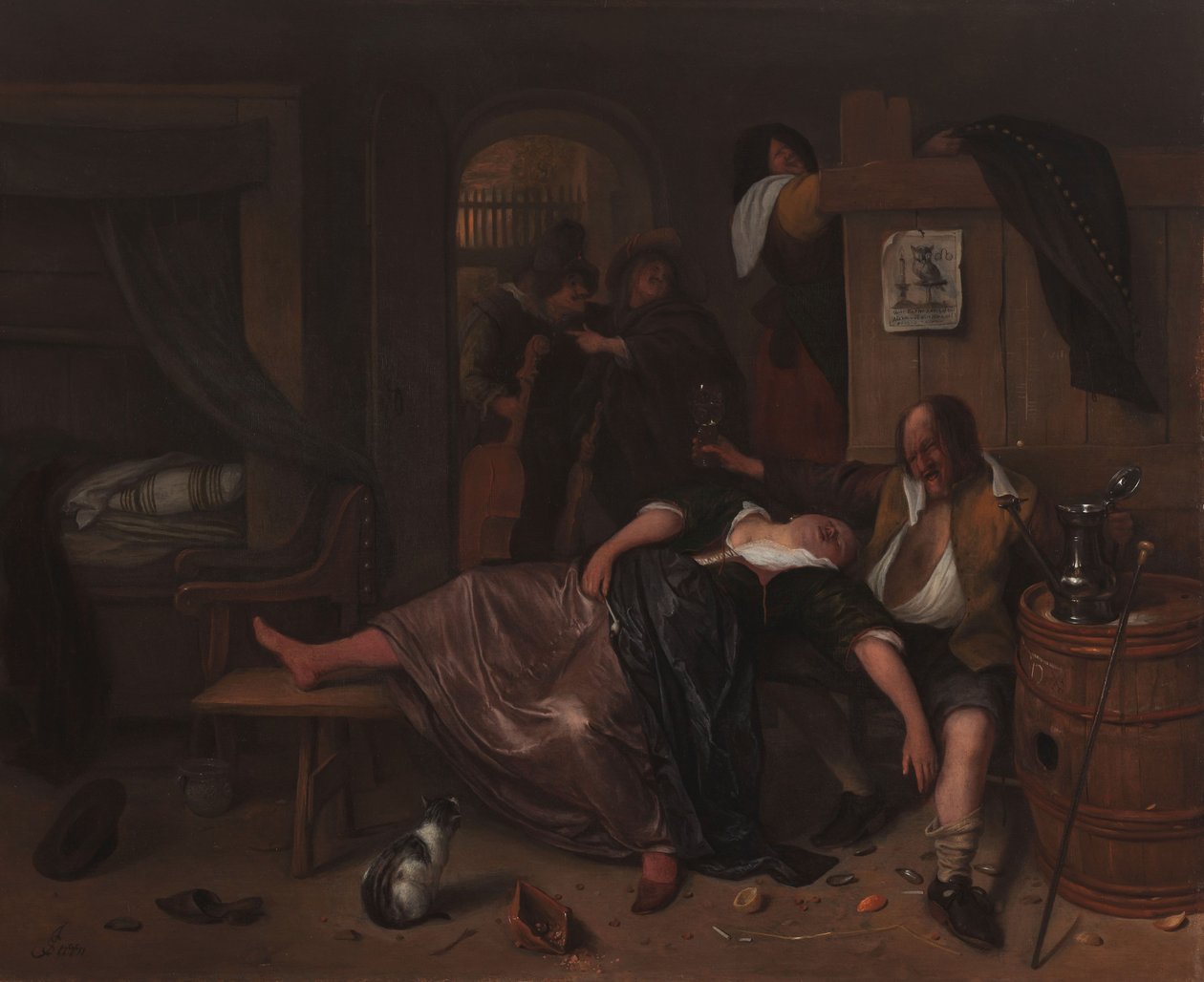 Opilý pár, kolem 1655-65 od Jan Havickszoon Steen