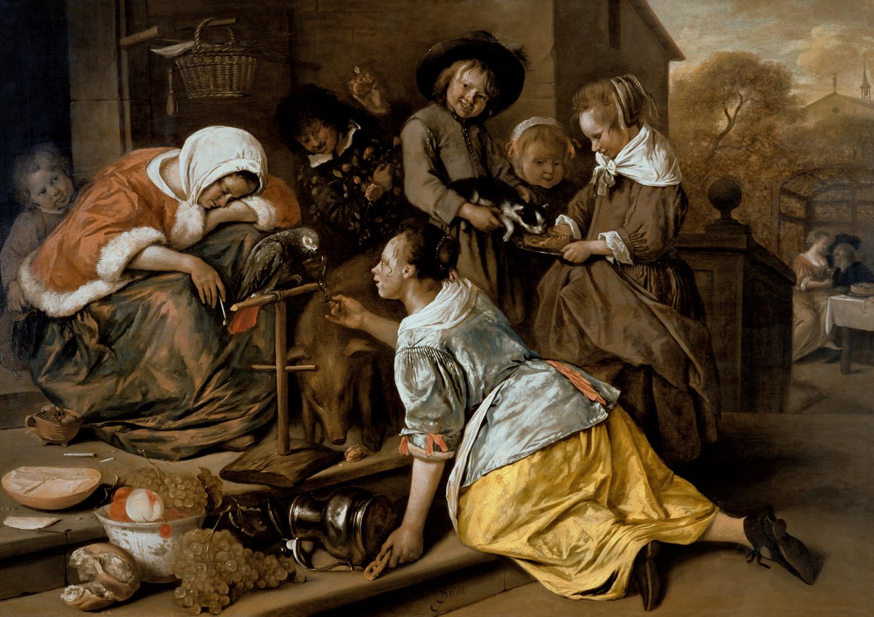 The Effects of Intemperance, c.1663-65 od Jan Havickszoon Steen