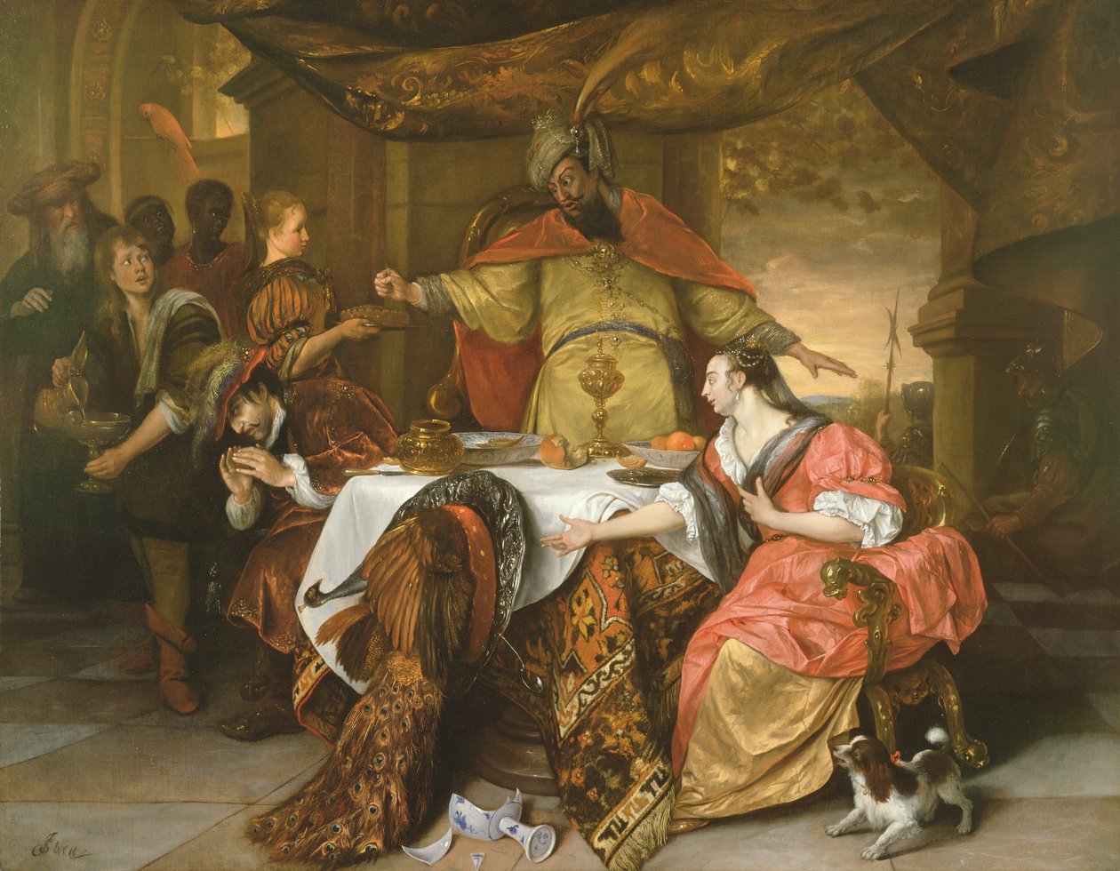 Hněv Ahasverův, kolem roku 1670 od Jan Havickszoon Steen