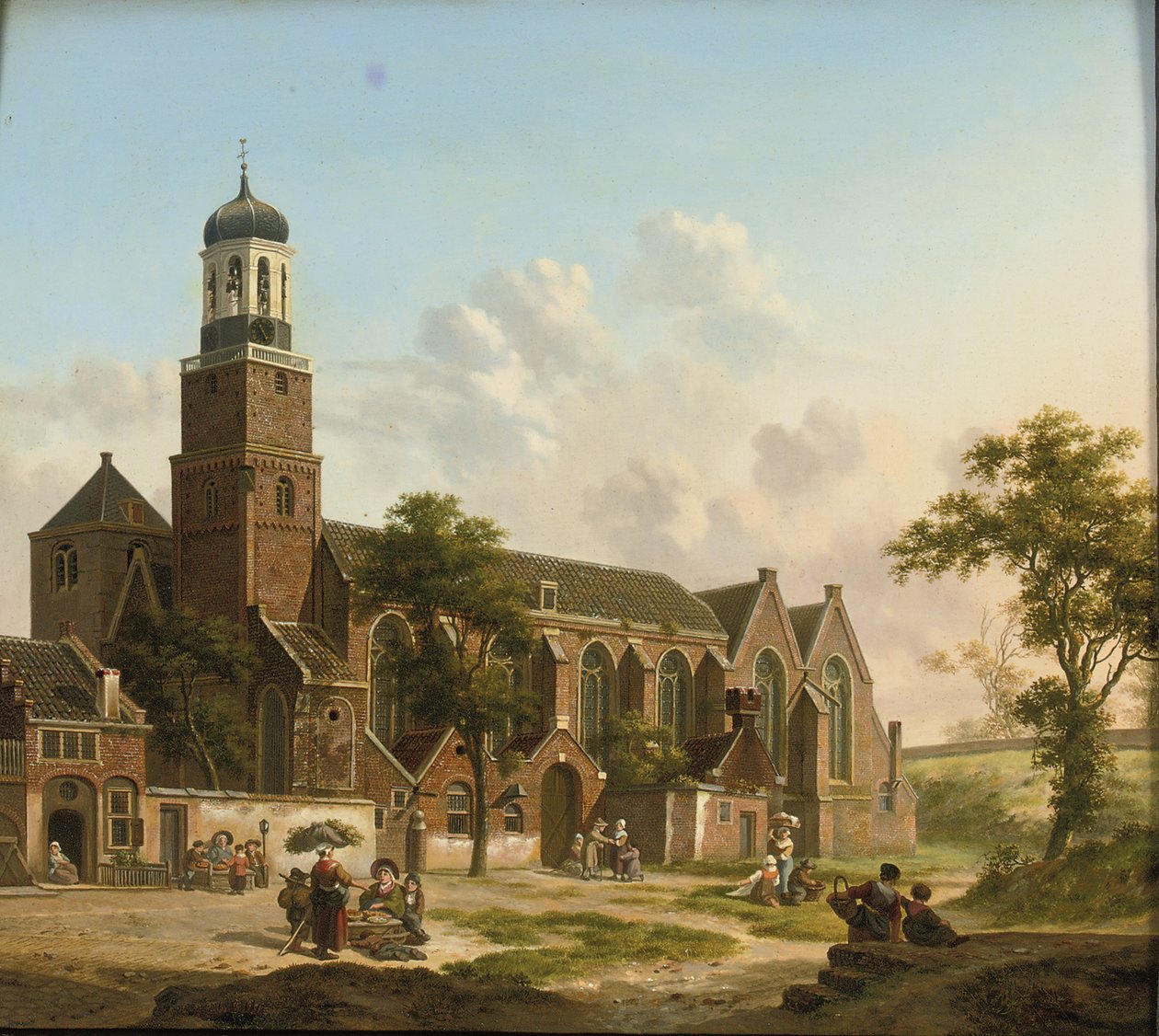 Obyvatelé města poblíž Nicolaikerk, Utrecht od Jan Hendrik Verheyen