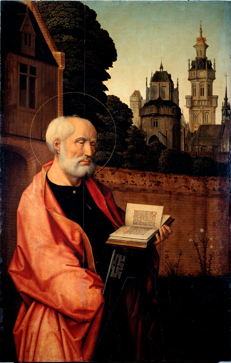 Detail Saint Pierre. Malba na dřevě od Jana Probošta (asi 1465-1529) Rozm. 140x90 cm Genes, Galleria di Palazzo Bianco od Jan II Provost