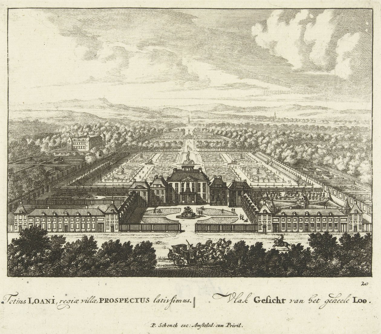 Pohled na palác Het Loo, 1694-97 od Jan I van Call
