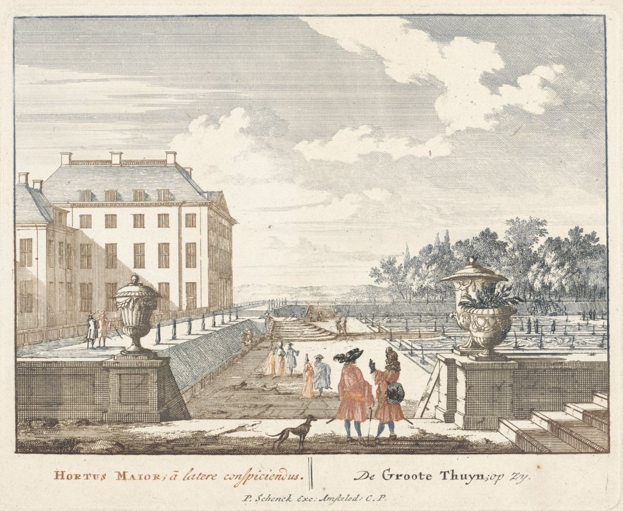 Chodci v zahradě paláce Het Loo, 1694-97 od Jan I van Call