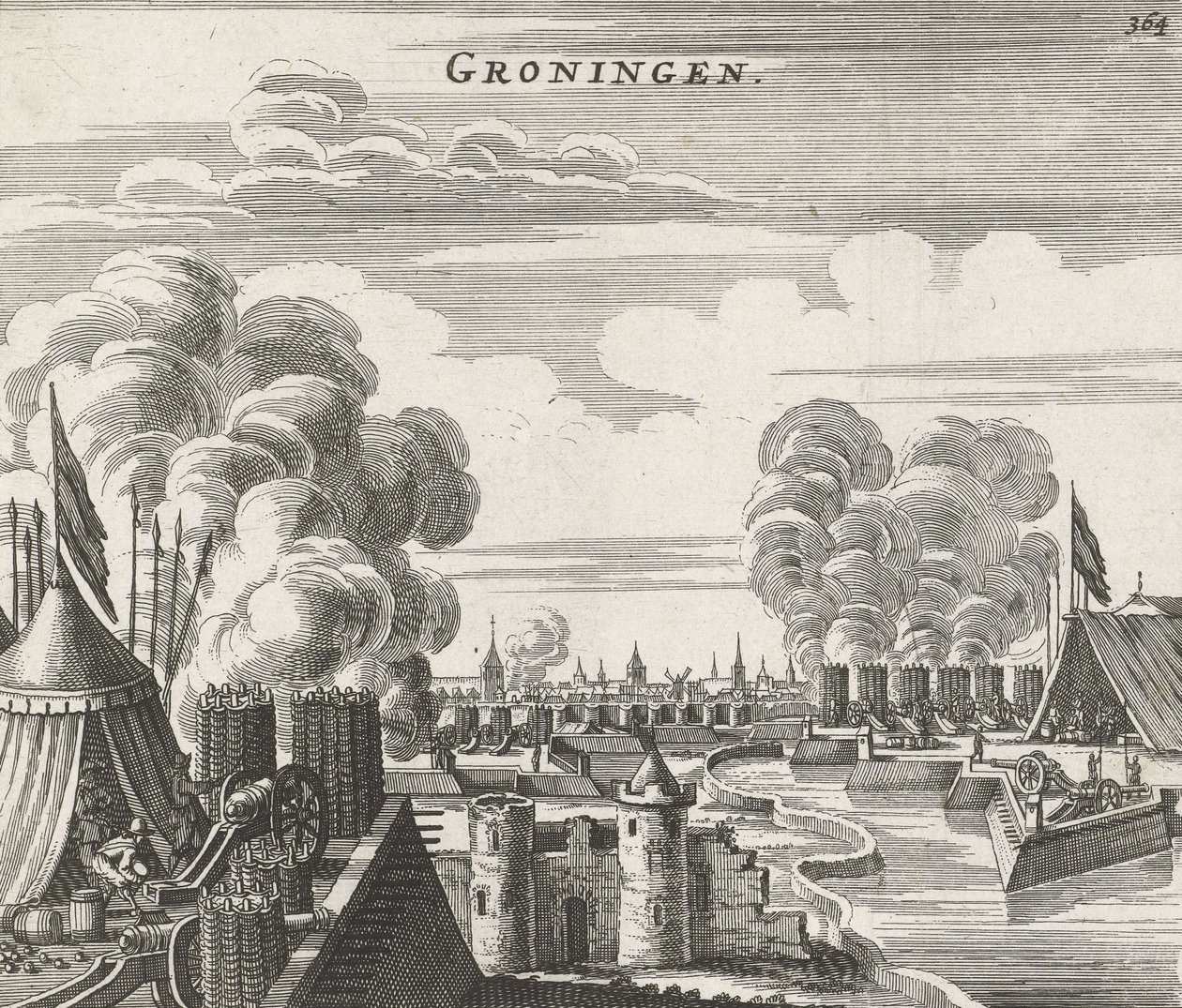 Obléhání Groningenu - Obléhání Groningenu (1594) od Jan Janssonius