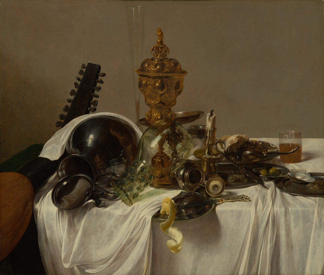 Banquet Piece, cca 1635 (olej na desce v kolébce) od Jan Jansz. den Uyl