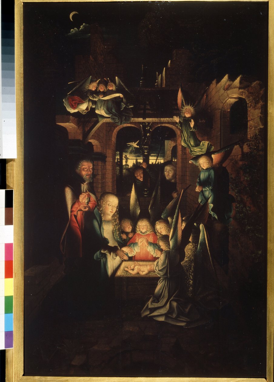 ""Narození Páně"" (Narození Krista (Svatá noc)) Obraz Jana Joesta (asi 1460-1519) Puškinovo muzeum ze 16. století, Moskva od Jan Joest van Kalkar