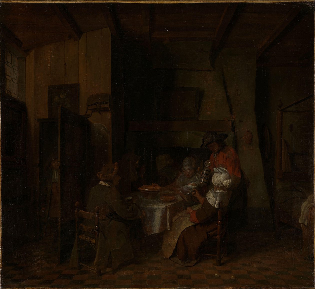 Rodinné jídlo v selské chalupě od Jan Josef Horemans the elder
