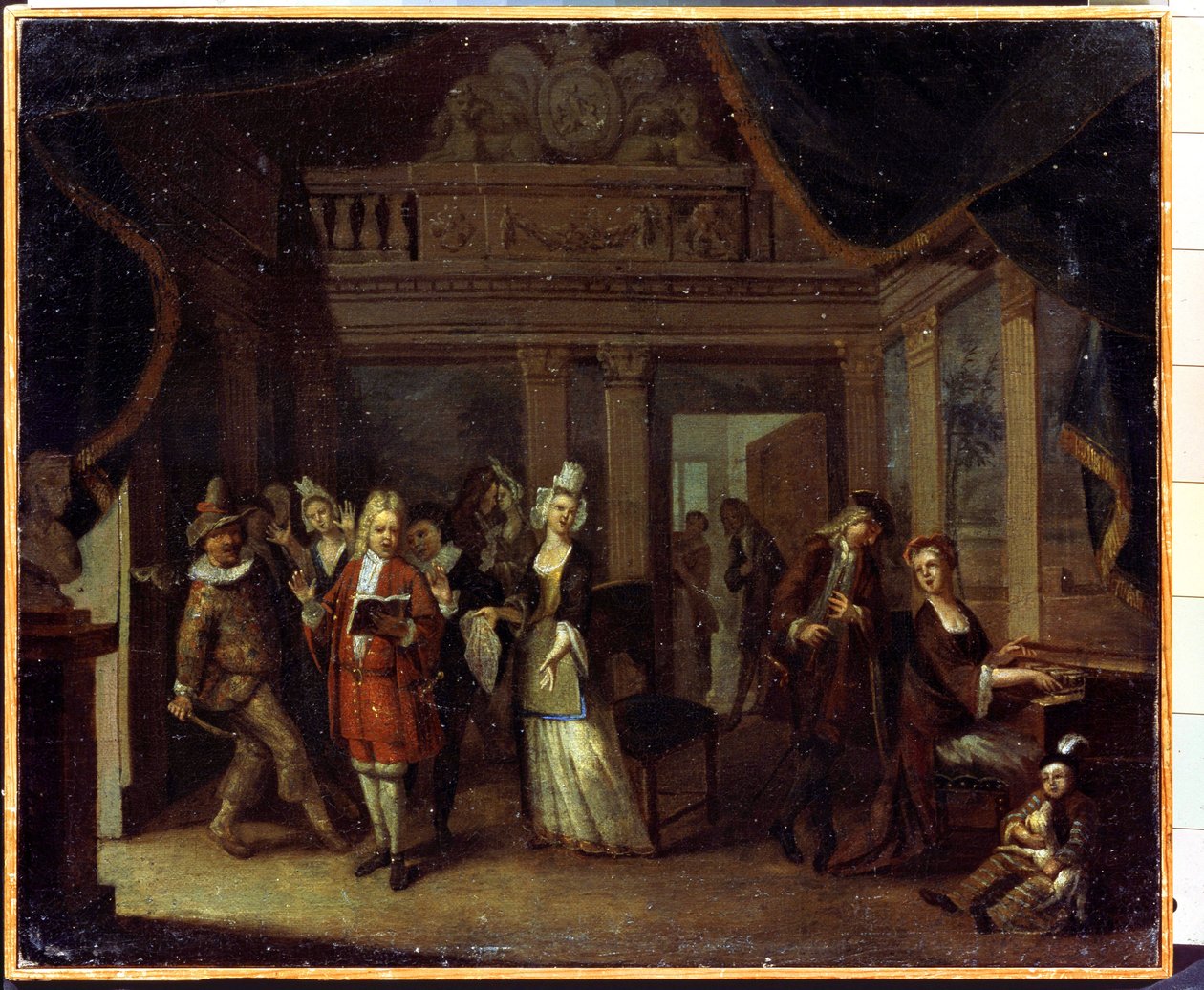 Soukromý koncert. Domácí koncert. Obraz Jana Josefa Horemans starší aneb starší (1682-1759). Vlámské umění, rokokový styl. Olej na plátně. Státní muzeum historie a umění, Serpukhov (Serpukhov), Rusko. od Jan Josef the Elder Horemans