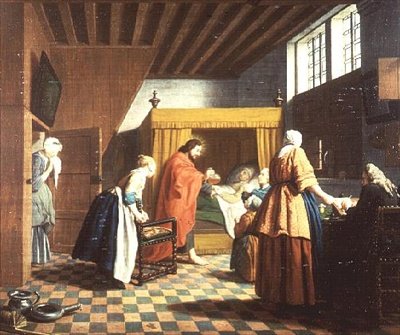 Návštěvy lékaře – holandské přísloví: Doktor je zobrazován jako Kristus (jedna ze sady čtyř) od Jan Josef the Elder Horemans