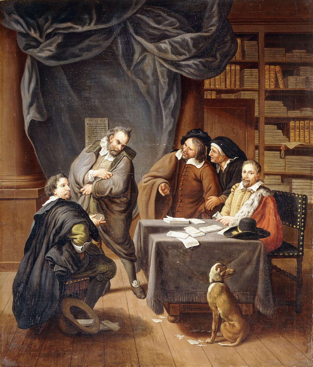 Příprava svatebních smluv, od Jan Josef the Younger Horemans