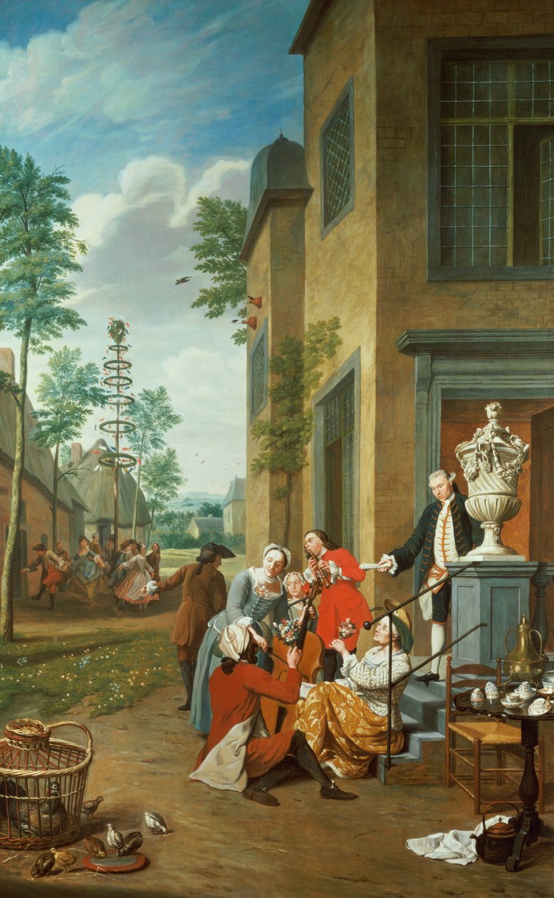 Vesničané Merrymaking (jeden ze série čtyř) od Jan Josef the Younger Horemans