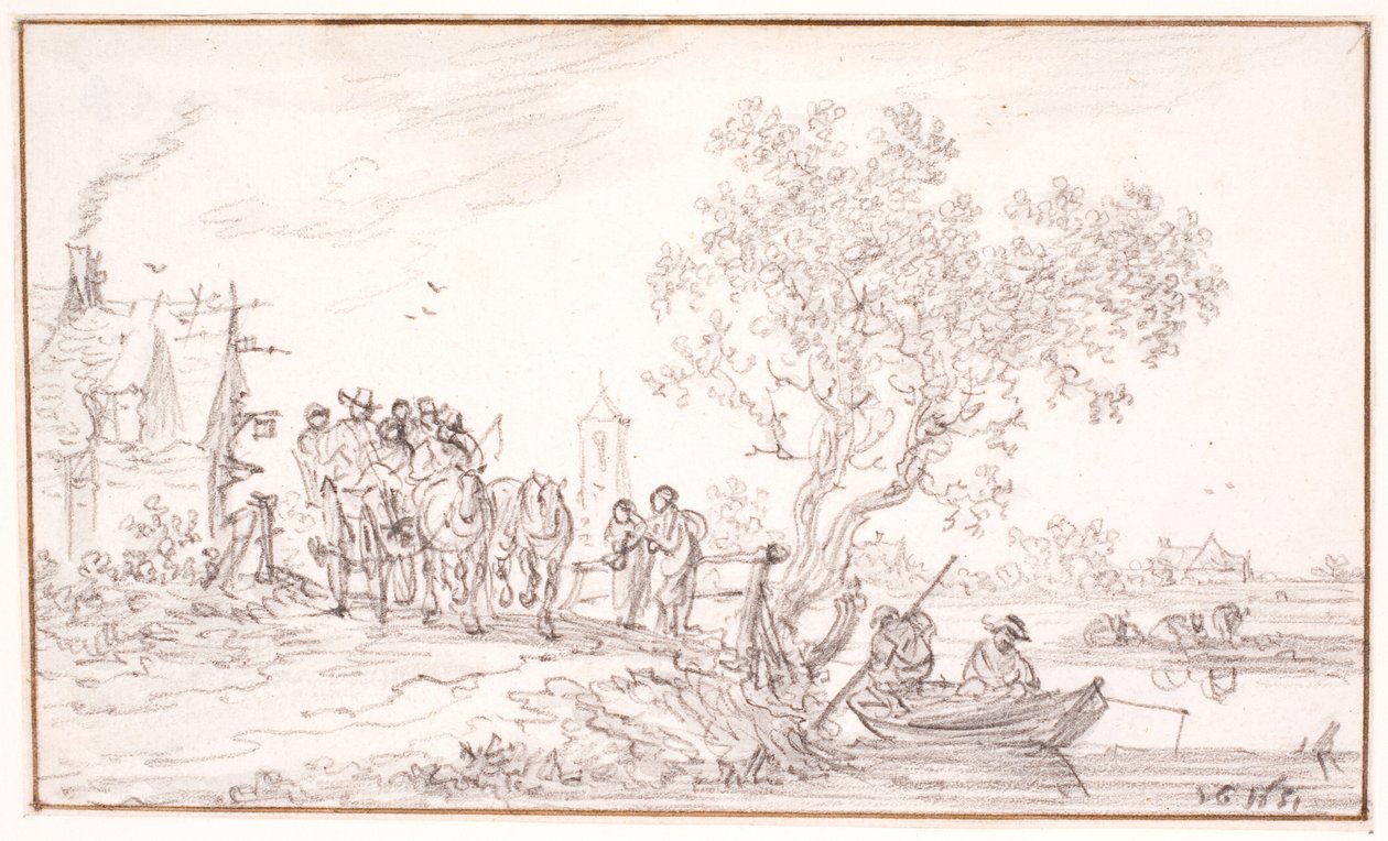 Vůz s cestujícími v hostinci od Jan Josefsz van Goyen