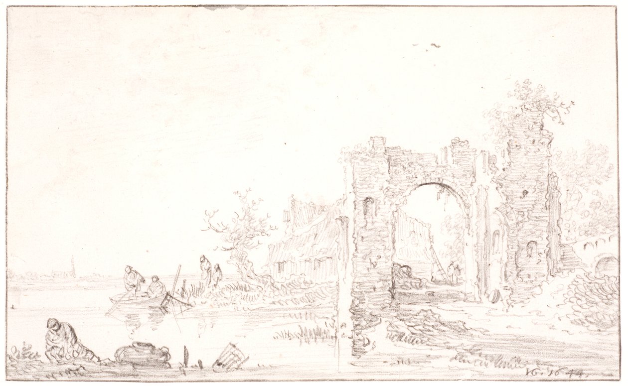 Říční krajina s ruinou od Jan Josefsz van Goyen