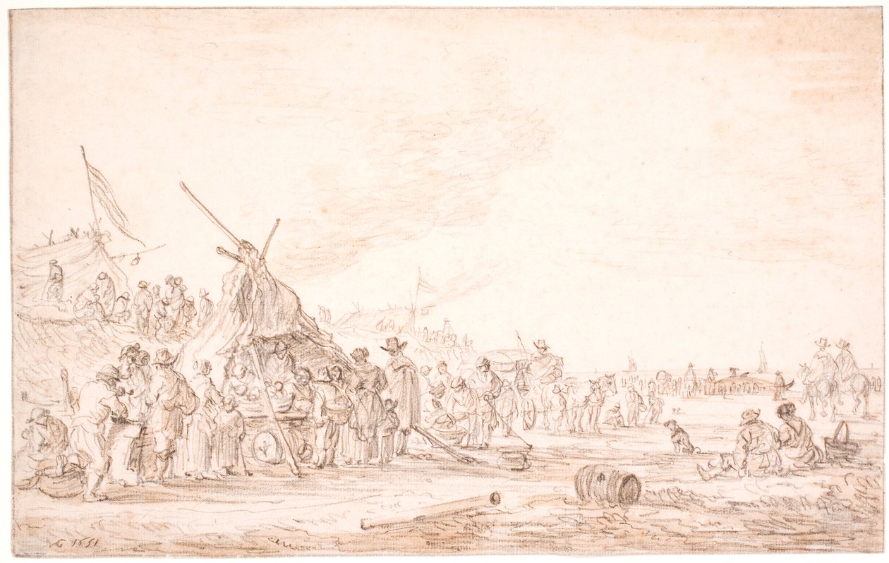Pobřežní krajina s velrybou od Jan Josefsz van Goyen