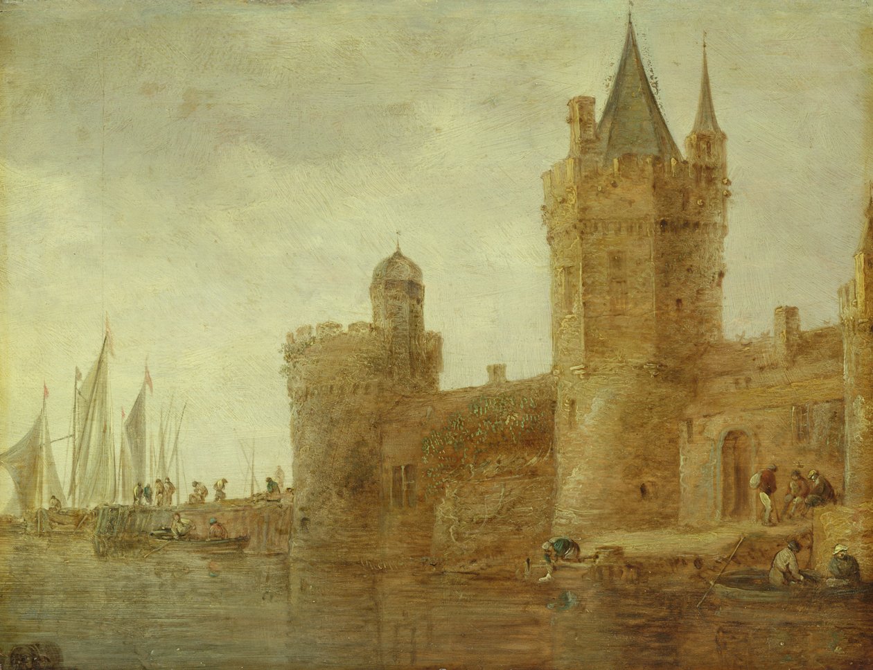 Hradba na vodě od Jan Josephsz van Goyen