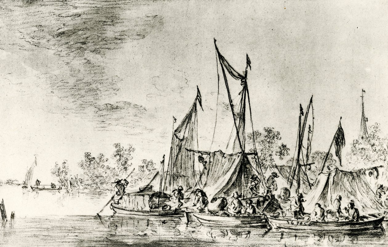 Holandská krajina s kanály od Jan Josephsz van Goyen