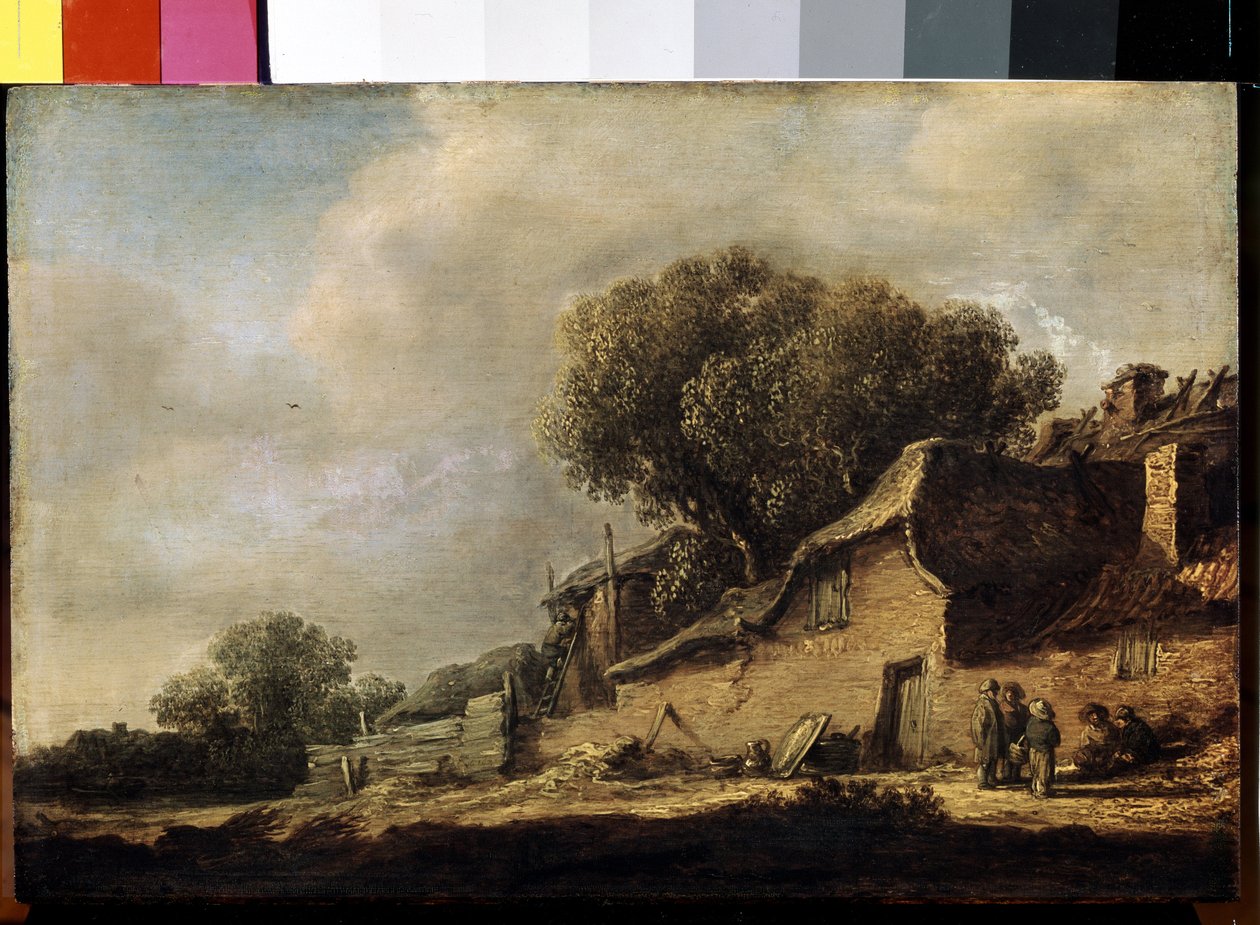 ""Paysage a la chaumiere et au chene"" (Krajina s chalupou a dubem) Obraz Jana Jozefsze van Goyena (1596-1656) 1634 Rozměr 87x105 cm Muzeum Ermitáž, Petrohrad od Jan Josephsz van Goyen