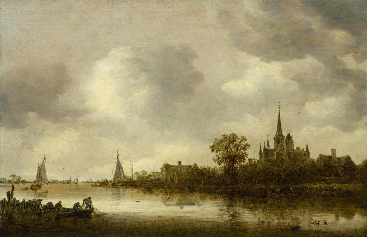 Říční krajina s kostelem v dálce, 1644 od Jan Josephsz van Goyen