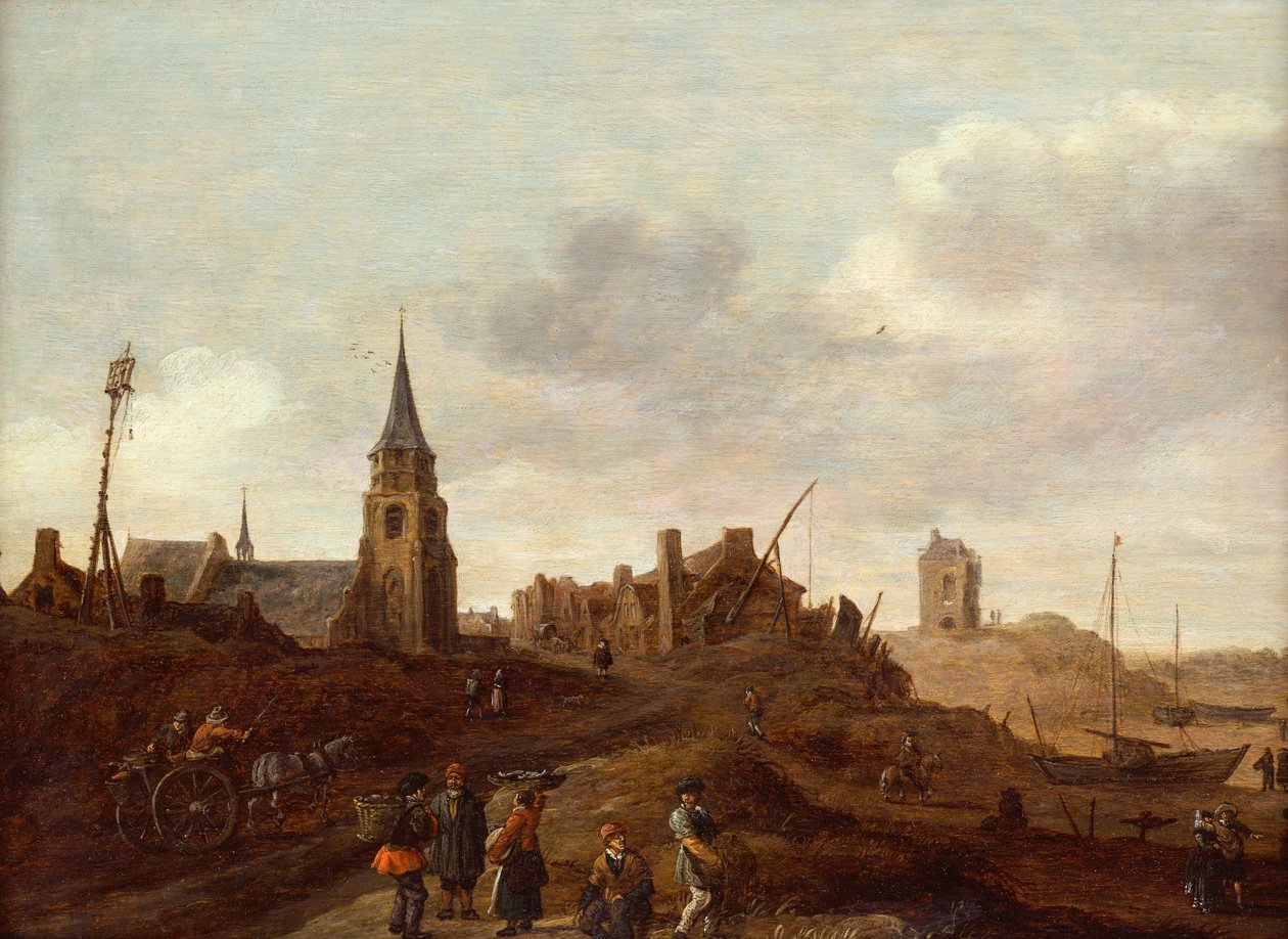 Pláž v Scheveningenu od Jan Josephsz van Goyen