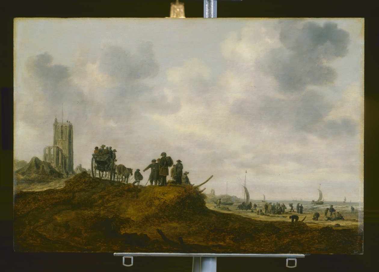 Starý kostel v Egmond Aan Zee (olej na dřevě) od Jan Josephsz van Goyen