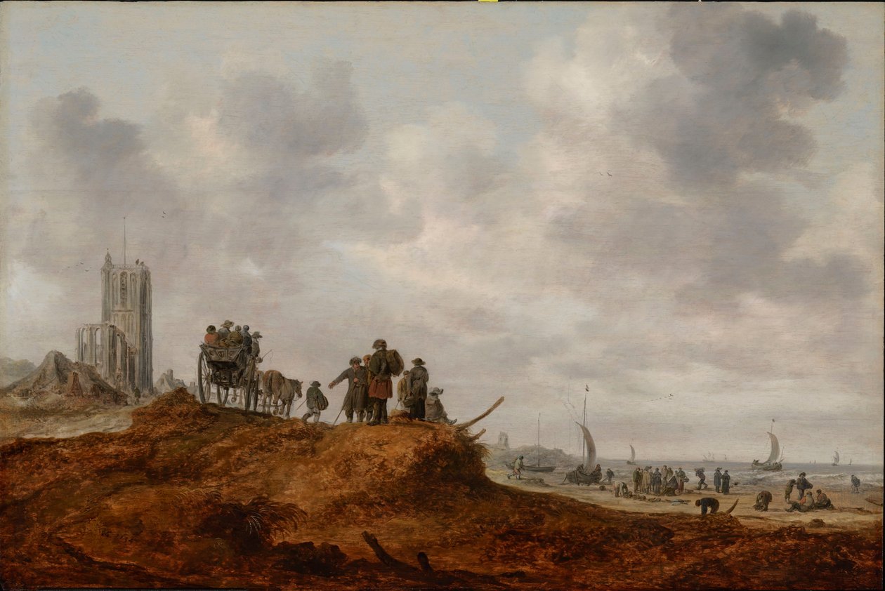 Starý kostel v Egmond aan Zee od Jan Josephsz van Goyen