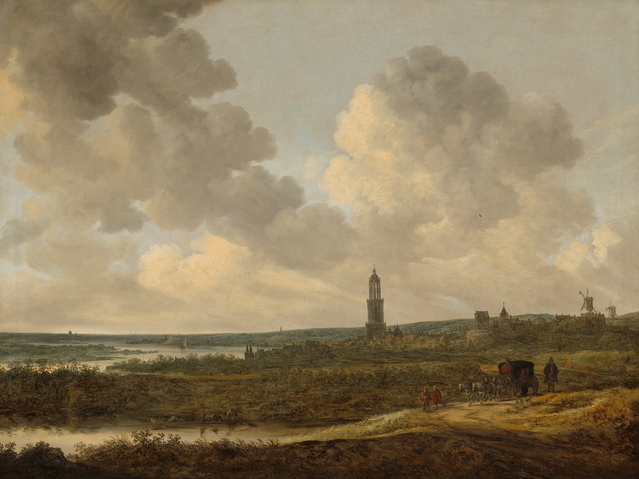 Pohled na Rhenen od Jan Josephsz van Goyen