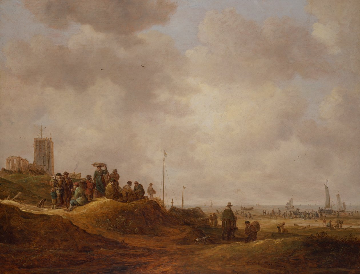 Pohled na pobřeží Egmond Aan Zee od Jan Josephsz van Goyen