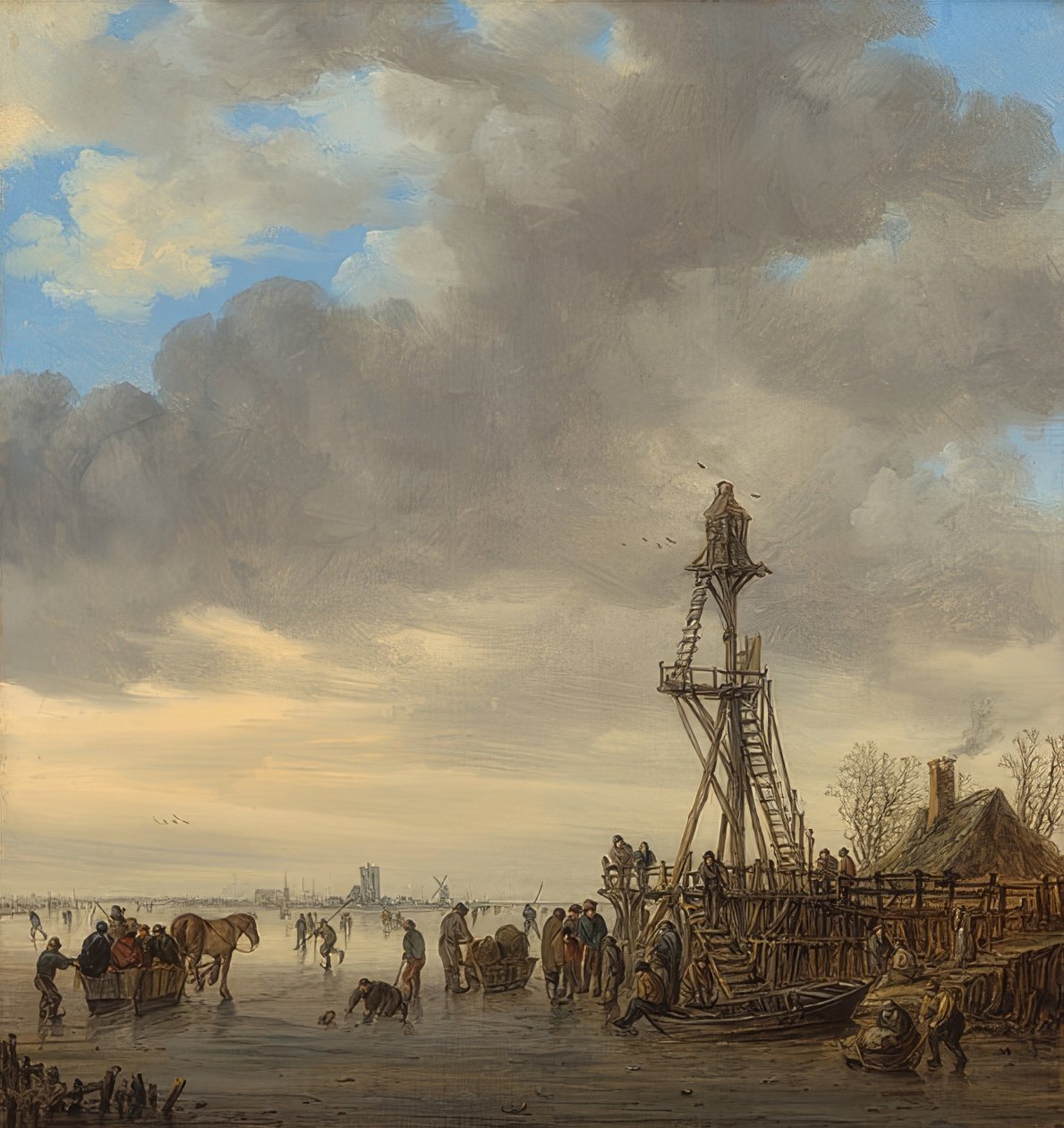 Zimní krajina s rozhlednou. 1646 od Jan Josephsz van Goyen