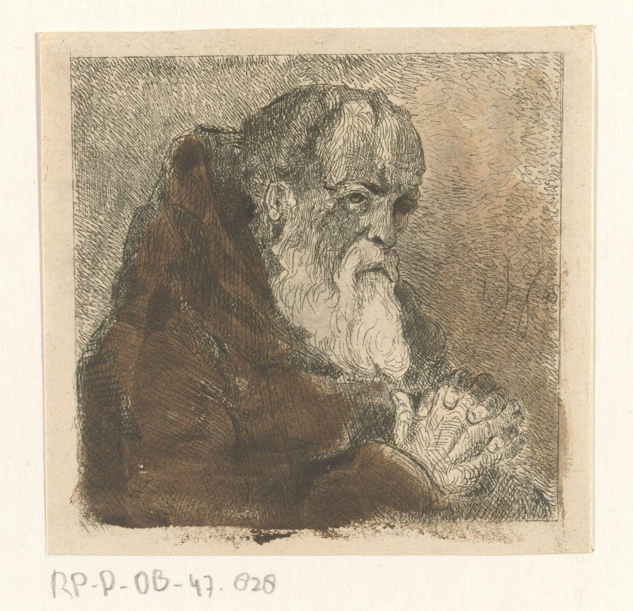 Modlící se mnich od Jan Karel Jacob de Jonge