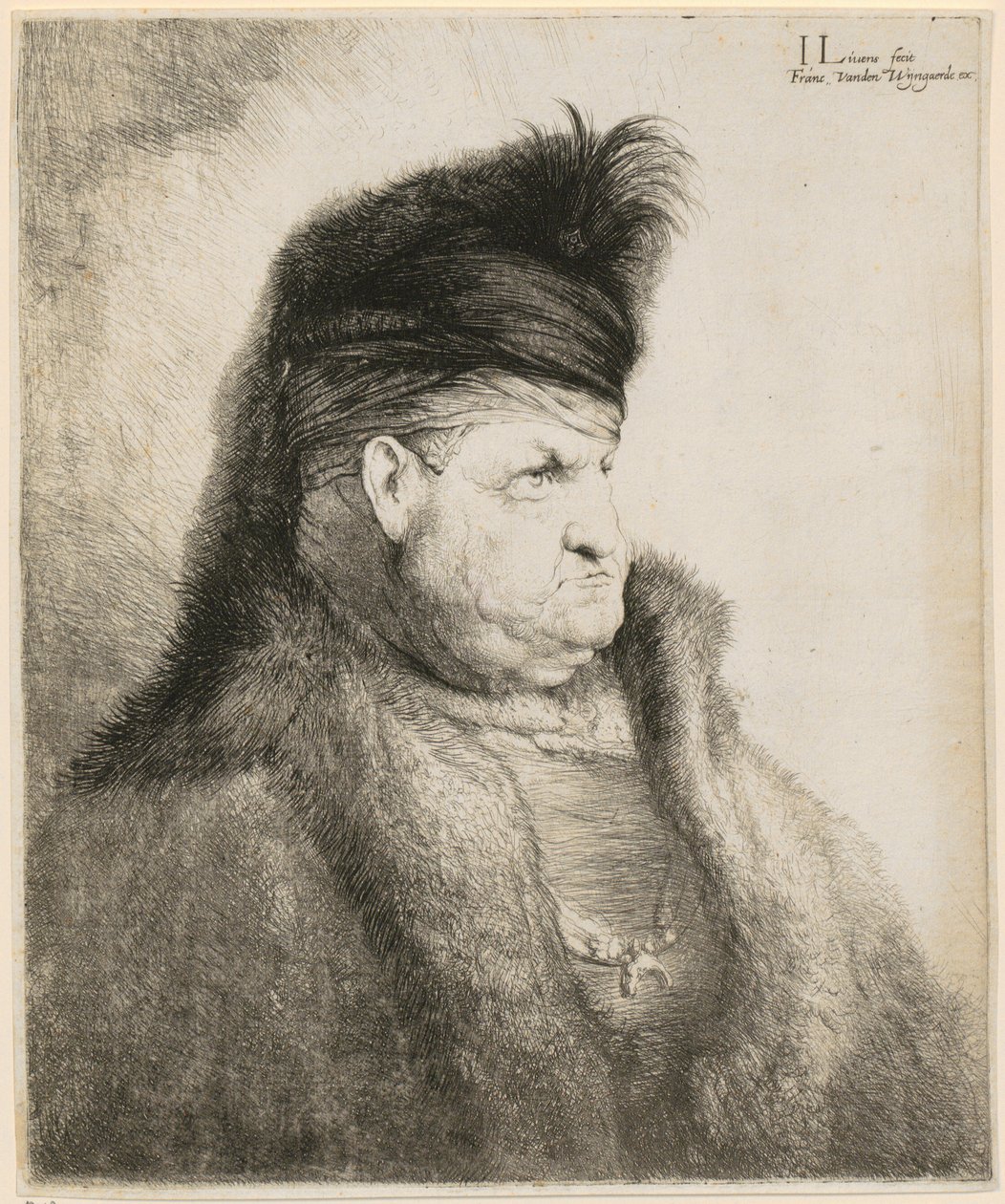 Portrét orientálního muže od Jan Lievens