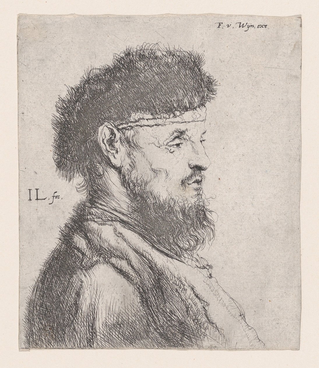 Busta muže s kožešinovou čepicí, 17. století. od Jan Lievens