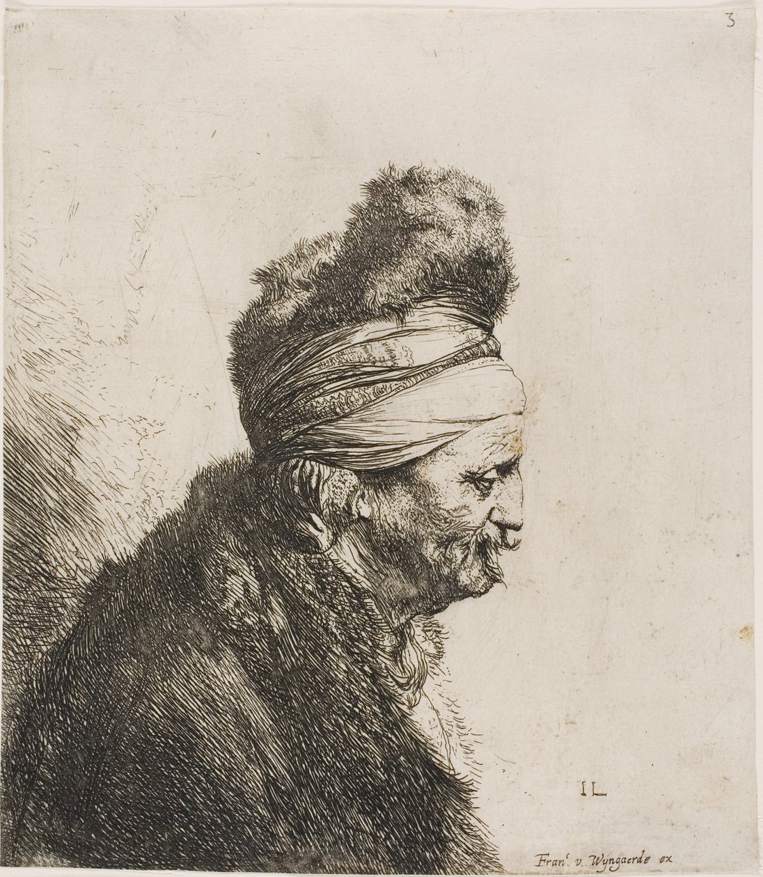 Busta orientálního muže, otočená doprava od Jan Lievens