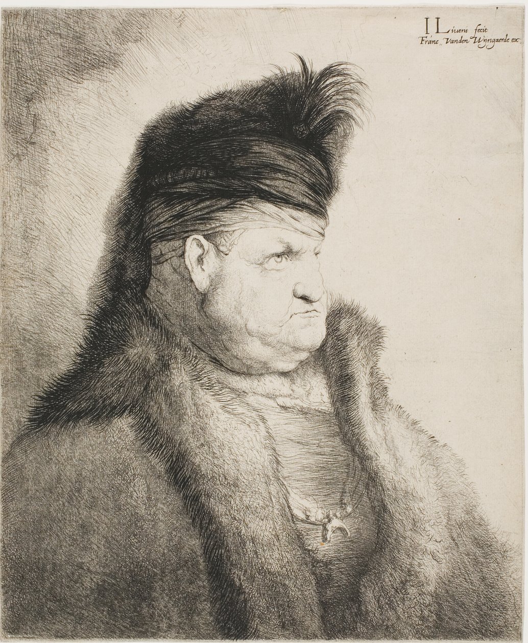 Busta orientálního muže od Jan Lievens