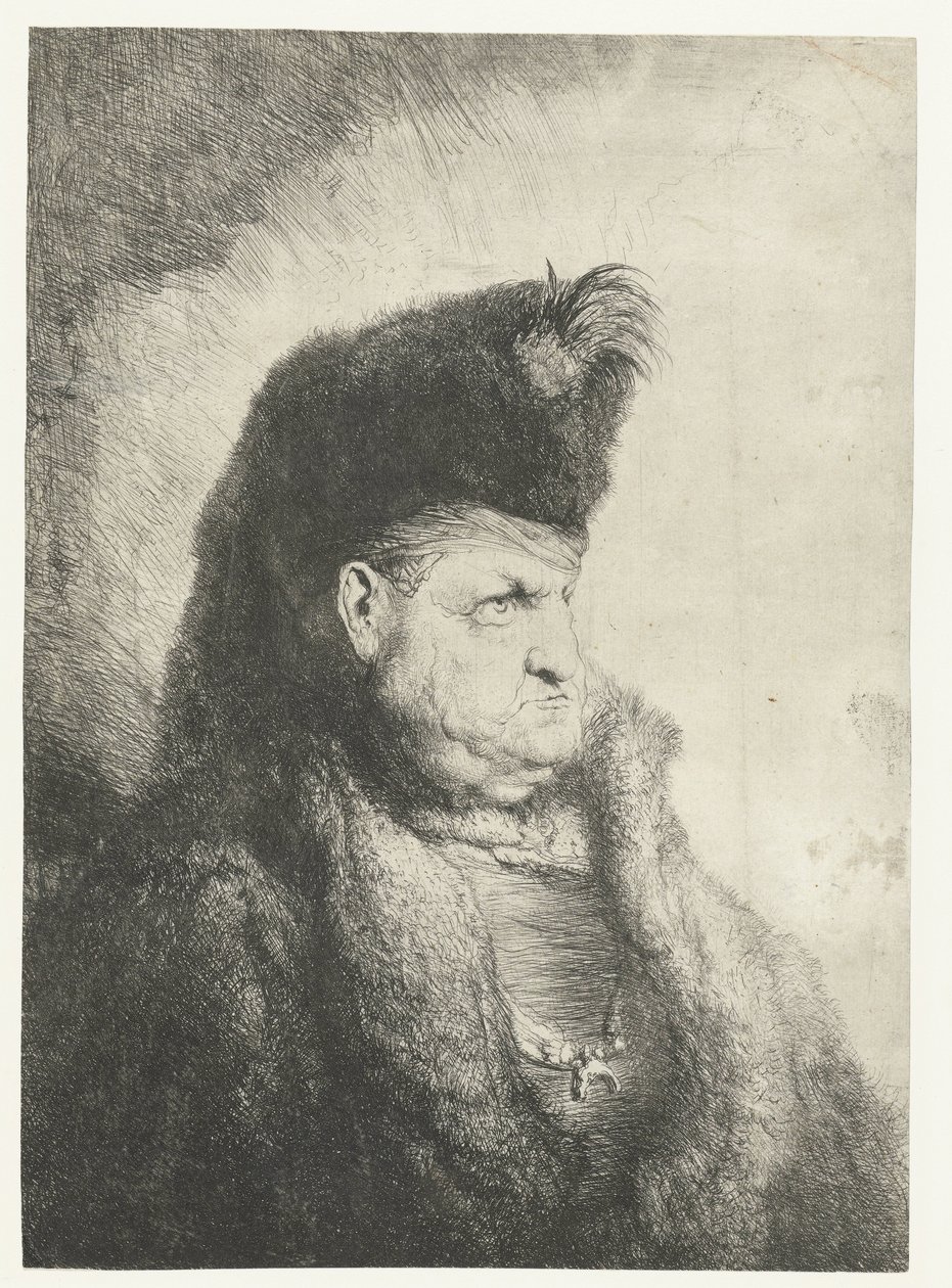 Busta orientálka s kožešinovou čepicí od Jan Lievens