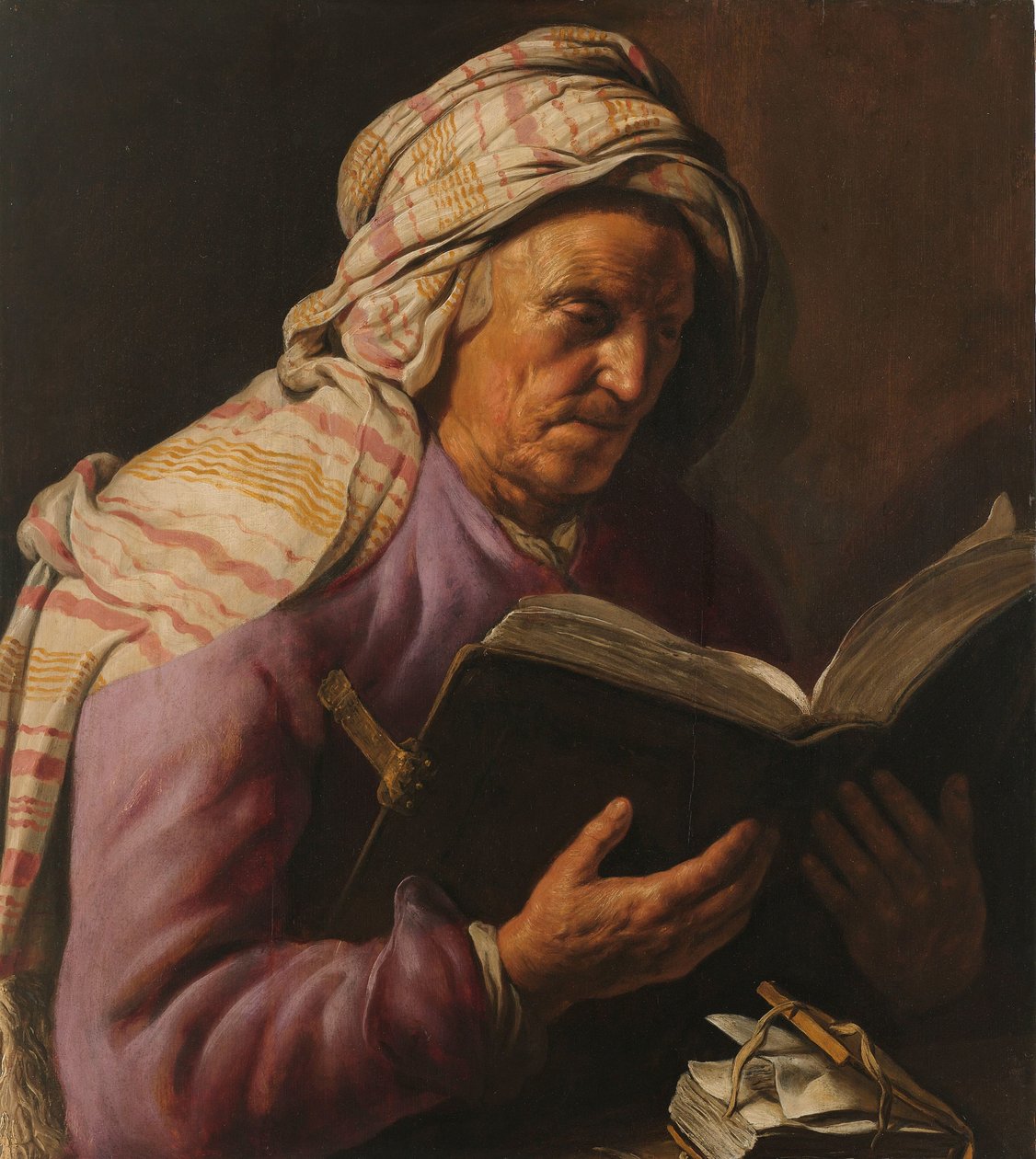 Stará žena čtení od Jan Lievens