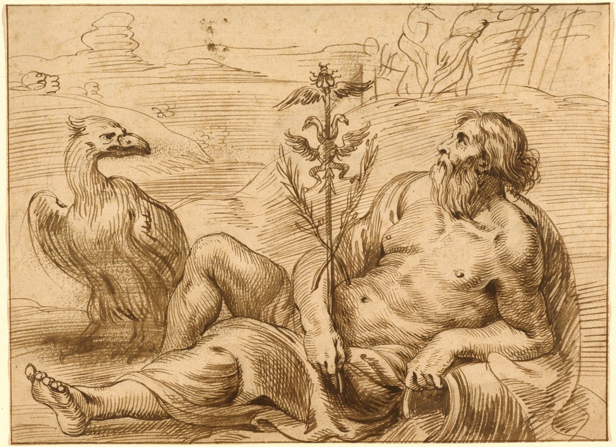 Řeka Bůh s orlem od Jan Lievens