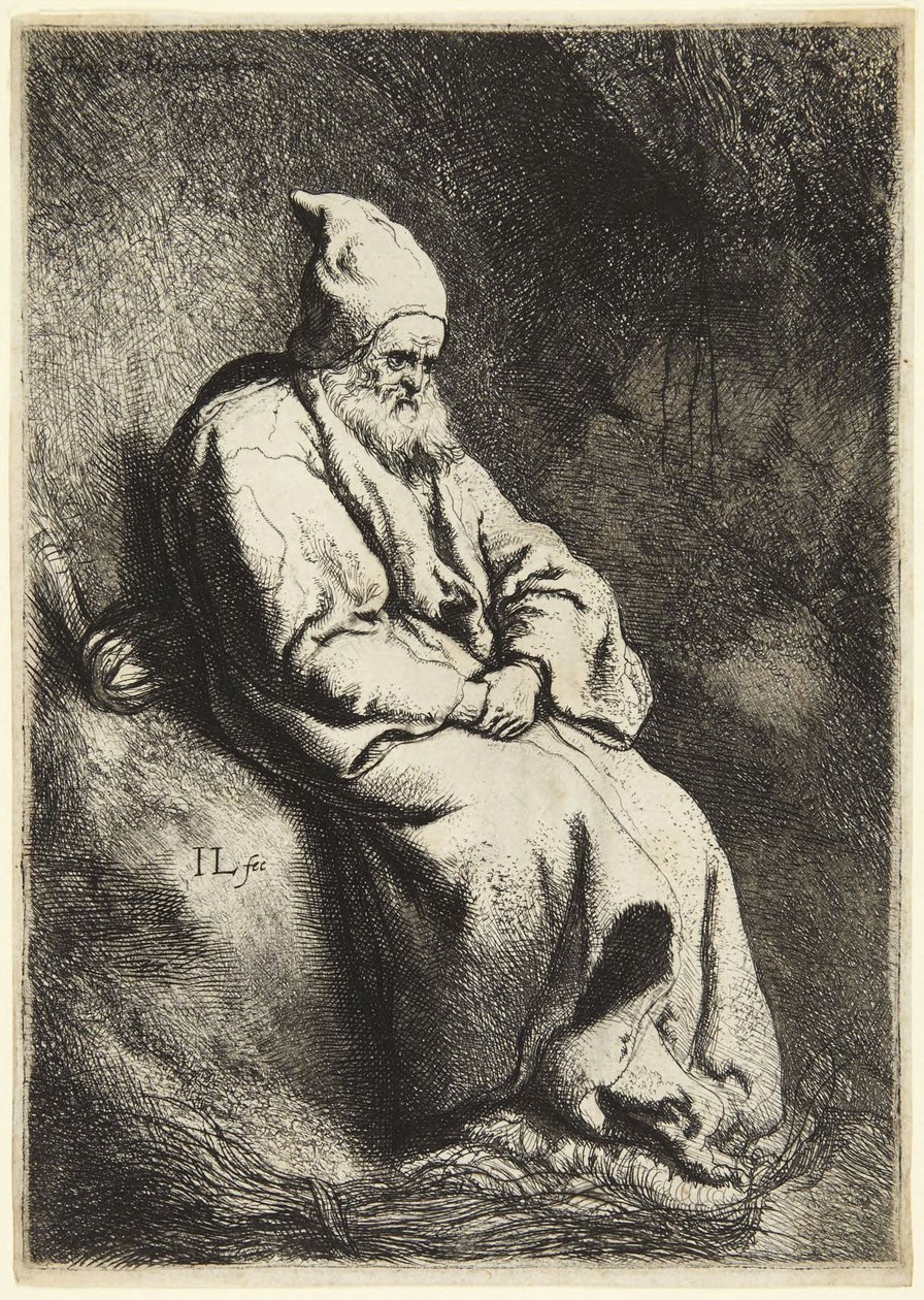 Poustevník (Bartsch 6; Hollstein 17. Mezi VII a VIII, nezaznamenáno) od Jan Lievens
