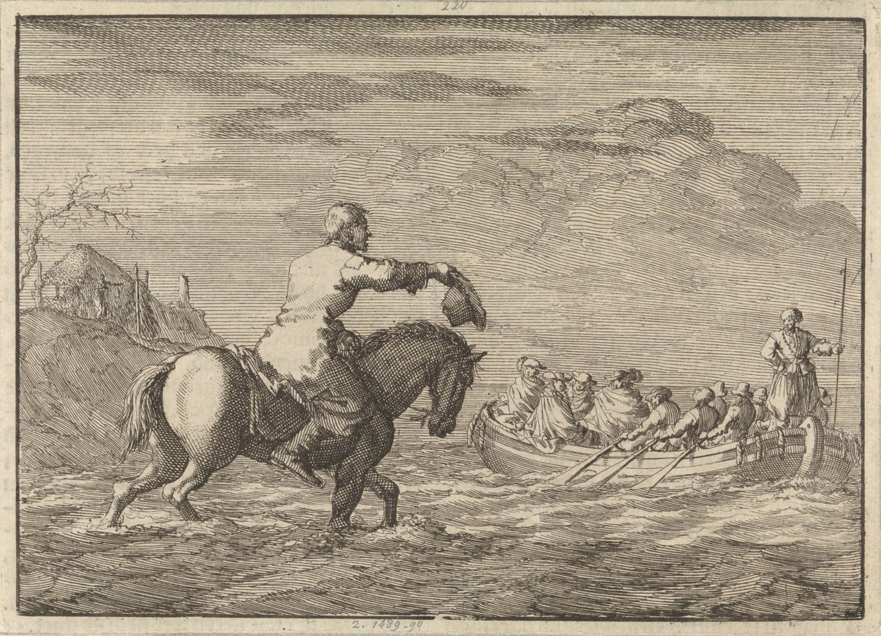 Příjezd Viléma III do Oranjepolder ve veslovacím člunu, 1691 od Jan Luyken