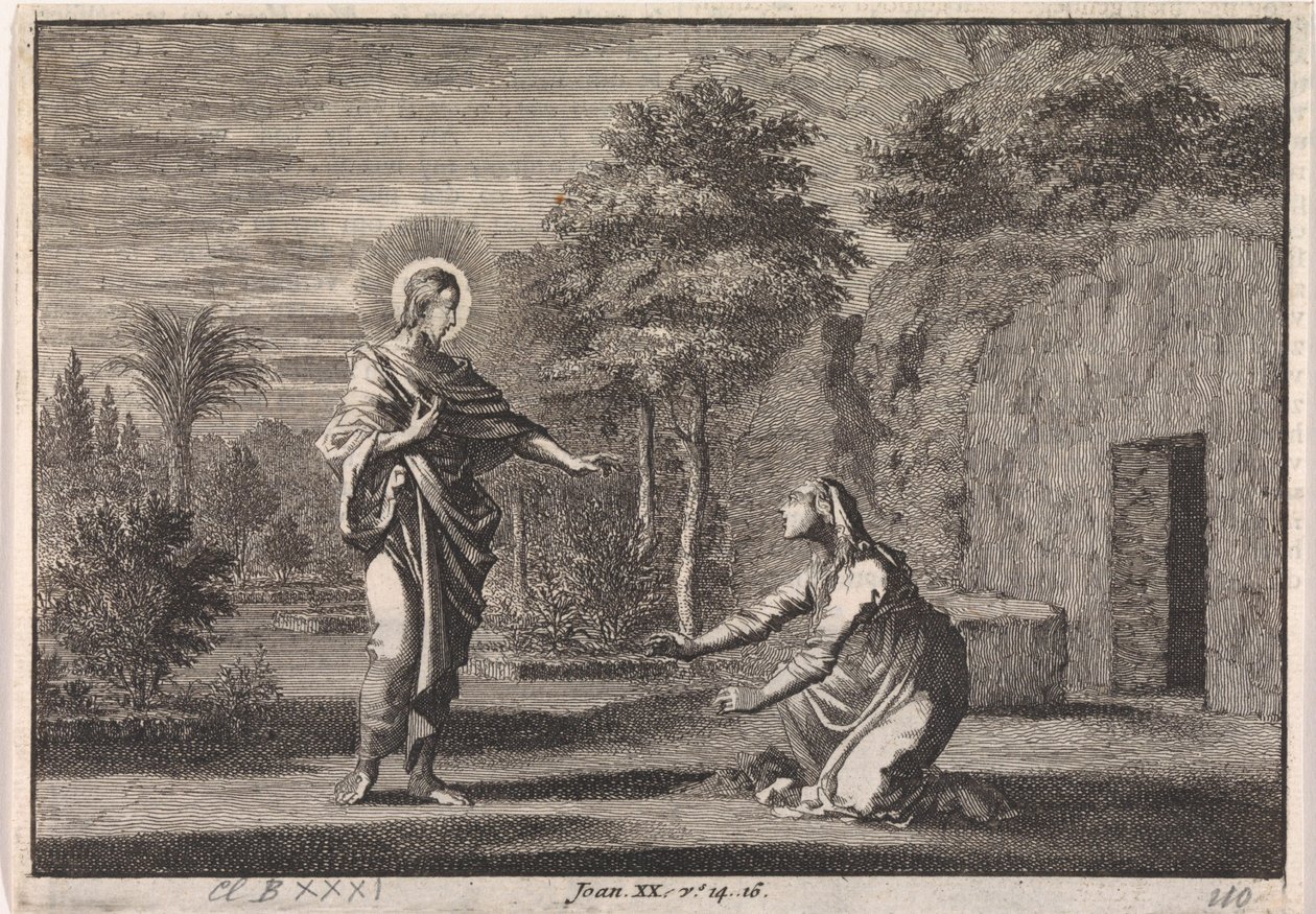 Kristus se zjevuje Marii Magdaléně (Noli me tangere) od Jan Luyken