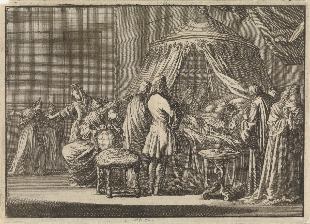 Smrt Marie II Stuartovny, anglické královny, 1695 od Jan Luyken
