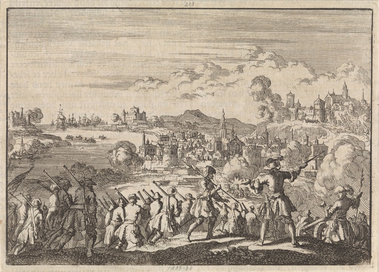 Francouzi dobyli pod Pointis Carthagena v Jižní Americe, 1697 od Jan Luyken
