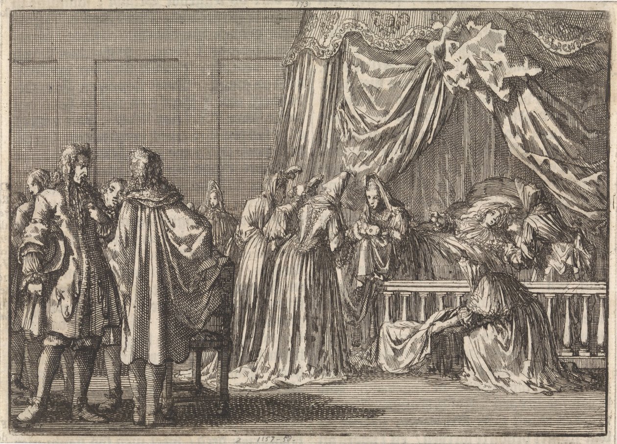 Narození syna anglického krále Jakuba II., 1688 od Jan Luyken