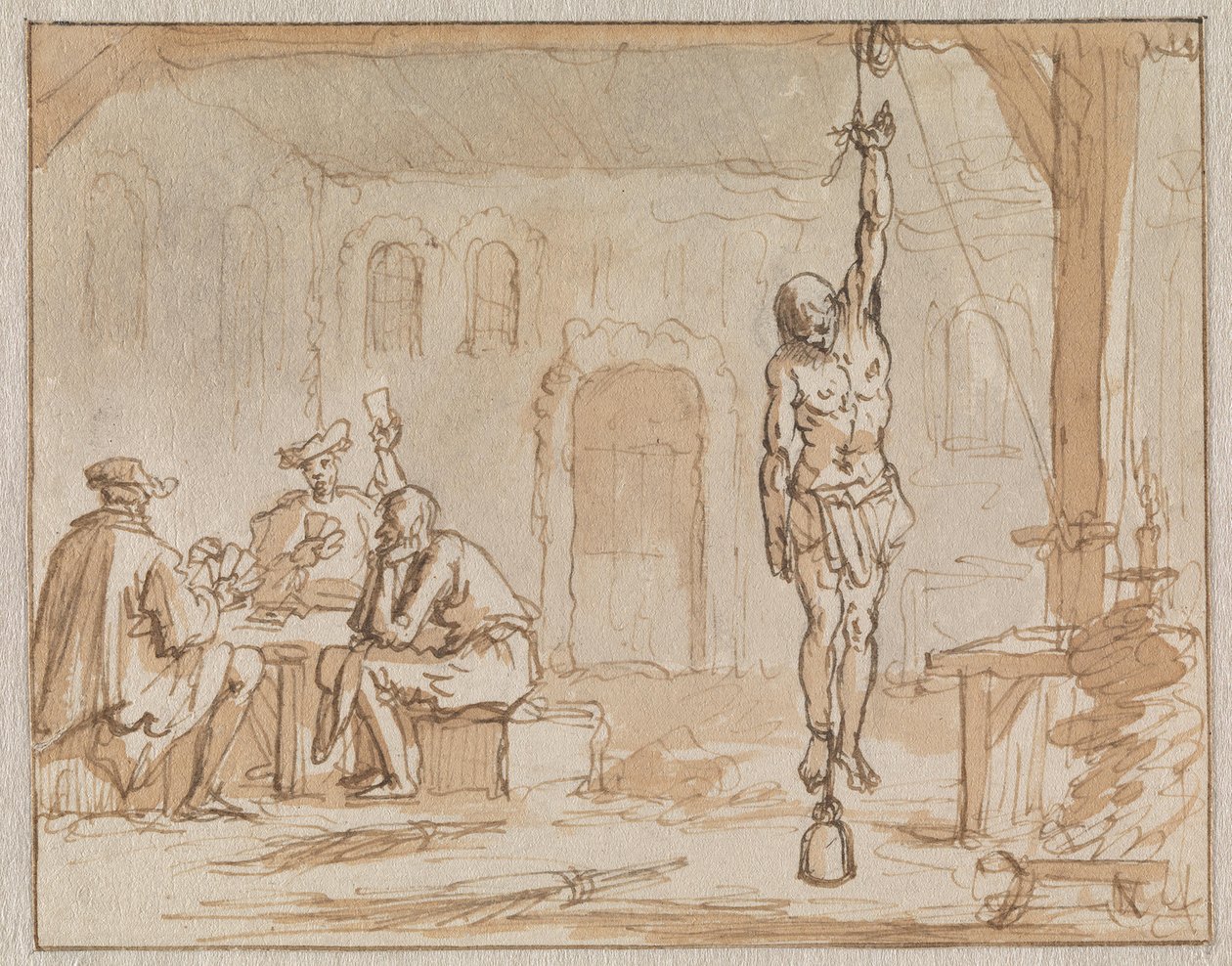 Švec Geleyn je mučen v Bredě roku 1572 od Jan Luyken